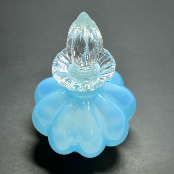 Fenton Other - 1943 Fenton Cologne Bottle & Stopper,
Blue Overlay